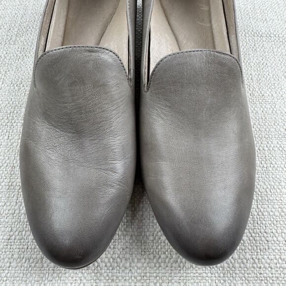 Dansko Preston Loafers Womens 40 US 9.5 - 10 Block Heels Grey Leather Comfort - Picture 8 of 13